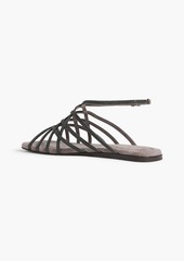 Brunello Cucinelli - Bead-embellished suede sandals - Metallic - EU 36