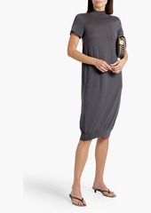 Brunello Cucinelli - Bead-embellished wool and cashmere-blend dress - Gray - M