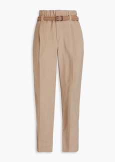 Brunello Cucinelli - Belted cropped twill tapered pants - Neutral - IT 44