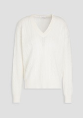 Brunello Cucinelli - Cable-knit cotton and alpaca-blend sweater - White - M