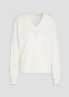 Brunello Cucinelli - Cable-knit cotton and alpaca-blend sweater - White - M