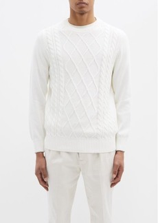 Brunello Cucinelli - Cable-knit Cotton Sweater - Mens - Off White