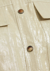 Brunello Cucinelli - Coated metallic linen shirt dress - Neutral - XXS