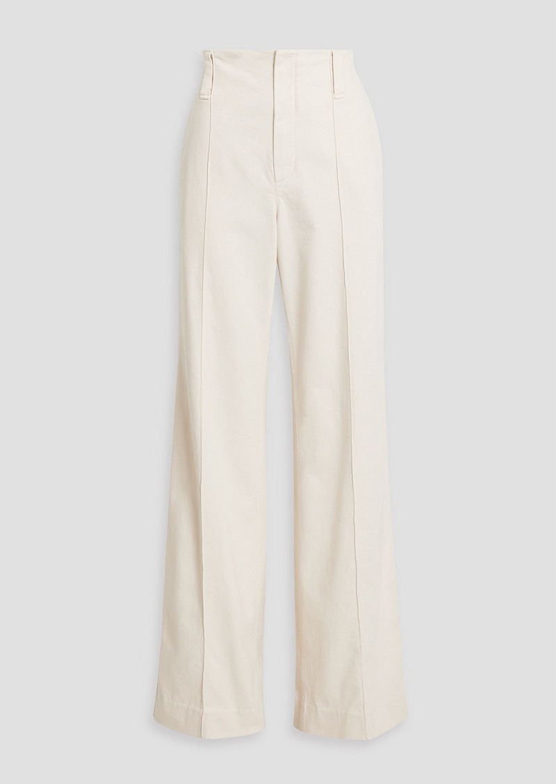 Brunello Cucinelli - Cotton-blend twill wide-leg pants - White - IT 42