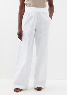 Brunello Cucinelli - Cotton Wide-leg Trousers - Womens - White
