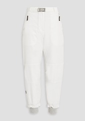 Brunello Cucinelli - Cropped bead-embellished padded shell tapered pants - White - IT 38