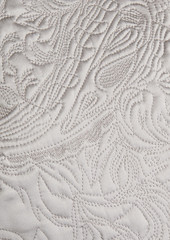 Brunello Cucinelli - Cropped embroidered silk-blend cloqué top - Gray - M