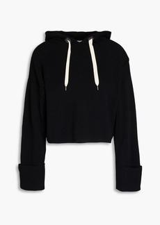 Brunello Cucinelli - Cropped ribbed cotton hoodie - Black - XXS