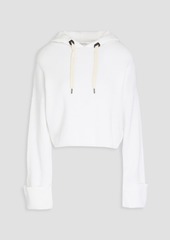Brunello Cucinelli - Cropped ribbed cotton hoodie - White - M