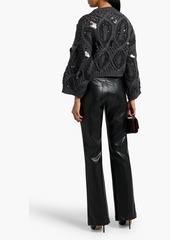 Brunello Cucinelli - Cropped sequin-embellished cable-knit cashmere sweater - Gray - S