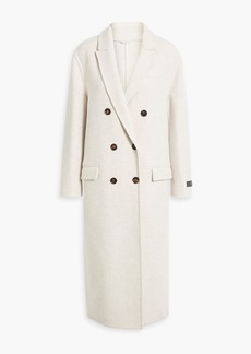 Brunello Cucinelli - Double-breasted bead-embellished cashmere-felt coat - White - IT 42