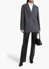 Brunello Cucinelli - Double-breasted bead-embellished cotton-blend jersey blazer - Gray - IT 50