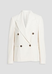 Brunello Cucinelli - Double-breasted bead-embellished crepe blazer - White - IT 42