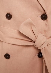 Brunello Cucinelli - Double-breasted linen-blend twill blazer - Pink - IT 42