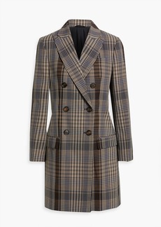 Brunello Cucinelli - Double-breasted checked wool coat - Brown - IT 42