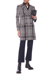 Brunello Cucinelli - Double-breasted checked wool coat - Black - IT 40