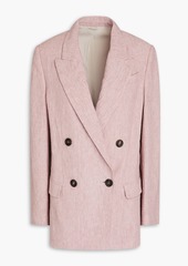 Brunello Cucinelli - Double-breasted linen blazer - Pink - IT 38