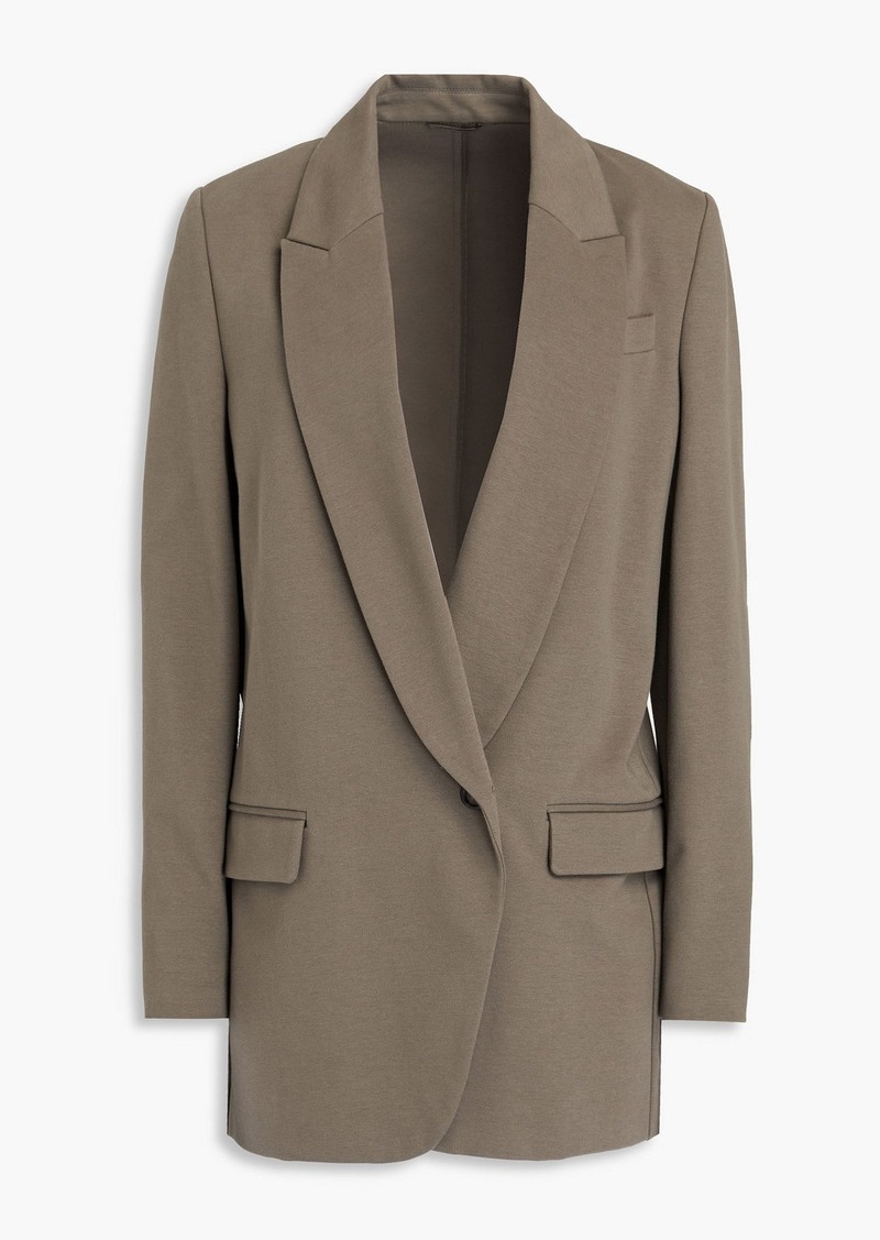 Brunello Cucinelli - Bead-embellished cotton-blend jersey blazer - Neutral - IT 36