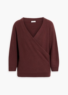 Brunello Cucinelli - Wrap-effect ribbed cashmere sweater - Burgundy - L