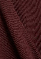 Brunello Cucinelli - Wrap-effect ribbed cashmere sweater - Burgundy - L