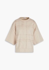 Brunello Cucinelli - Embellished French terry top - Neutral - M
