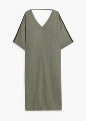 Brunello Cucinelli - Embellished linen and silk-blend midi dress - Green - L