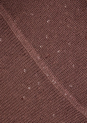 Brunello Cucinelli - Embellished linen and silk-blend top - Brown - M