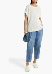 Brunello Cucinelli - Embellished linen and silk-blend top - White - M