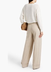 Brunello Cucinelli - Embellished linen-blend sweater - White - L
