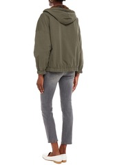 Brunello Cucinelli - Embellished shell and cotton-blend jersey hoodie - Green - M