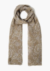 Brunello Cucinelli - Printed linen-gauze scarf - Neutral - OneSize