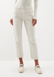 Brunello Cucinelli - Garment-dyed Cropped Jeans - Womens - Ivory