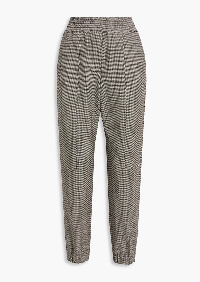 Brunello Cucinelli - Houndstooth wool-blend tweed tapered pants - Brown - IT 46
