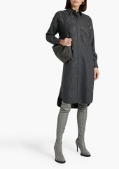 Brunello Cucinelli - Laser-cut wool-blend felt shirt dress - Gray - M