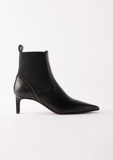 Brunello Cucinelli - Leather Point-toe Ankle Boots - Womens - Black