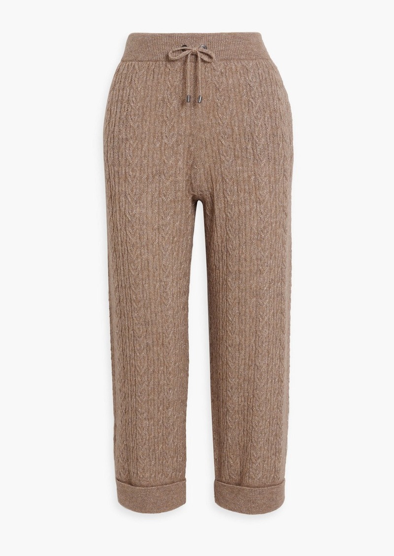 Brunello Cucinelli - Metallic cable-knit track pants - Brown - M