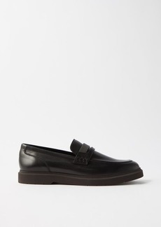 Brunello Cucinelli - Monili-trim Leather Loafers - Womens - Black