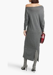Brunello Cucinelli - One-shoulder mélange cashmere-blend midi dress - Gray - XXS