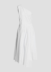 Brunello Cucinelli - One-shoulder pleated cotton-poplin dress - White - M