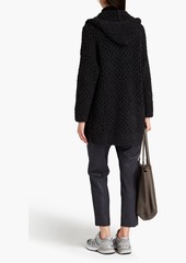 Brunello Cucinelli - Open-knit camel wool and silk-blend hooded cardigan - Gray - M