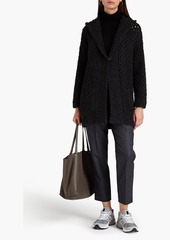 Brunello Cucinelli - Open-knit camel wool and silk-blend hooded cardigan - Gray - M