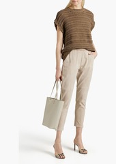 Brunello Cucinelli - Open-knit cotton-blend sweater - Brown - 3XL