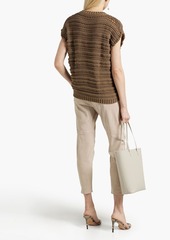 Brunello Cucinelli - Open-knit cotton-blend sweater - Brown - 3XL