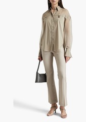 Brunello Cucinelli - Organza-paneled cotton-blend poplin shirt - Neutral - XS