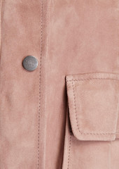 Brunello Cucinelli - Oversized bead-embellished suede hooded jacket - Neutral - IT 42