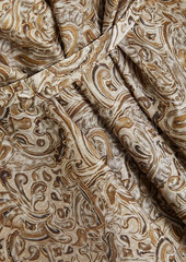 Brunello Cucinelli - Paisley-print silk-crepe wrap top - Brown - S