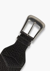 Brunello Cucinelli - Pebbled-leather waist belt - Black - M