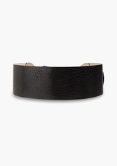 Brunello Cucinelli - Pebbled-leather waist belt - Black - M