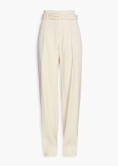 Brunello Cucinelli - Pleated belted twill straight-leg pants - White - IT 40