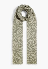 Brunello Cucinelli - Printed linen-gauze scarf - Gray - OneSize